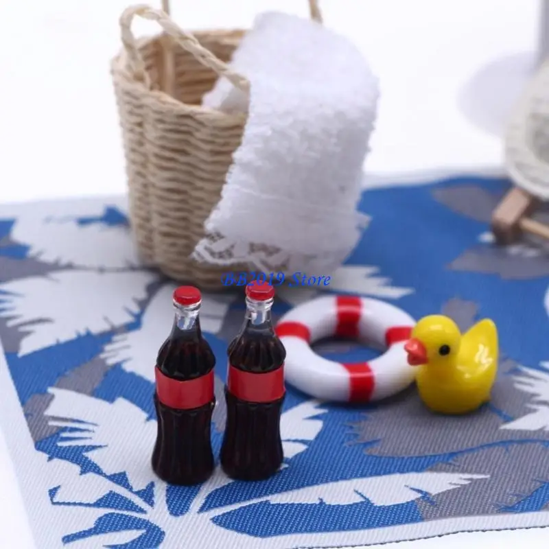 Q0KB Accessori per scene da spiaggia in legno con mobili in miniatura Decorazioni per scene case delle bambole