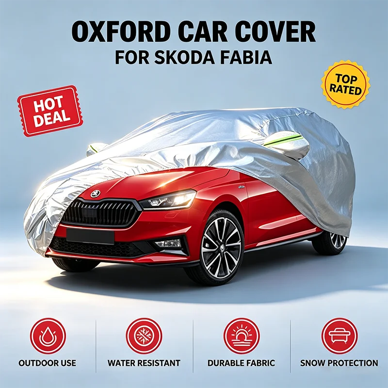 For Skoda Fabia Oxford Cloth Full Car Cover Waterproof Dustproof UV Sun Snow Outdoor Protection