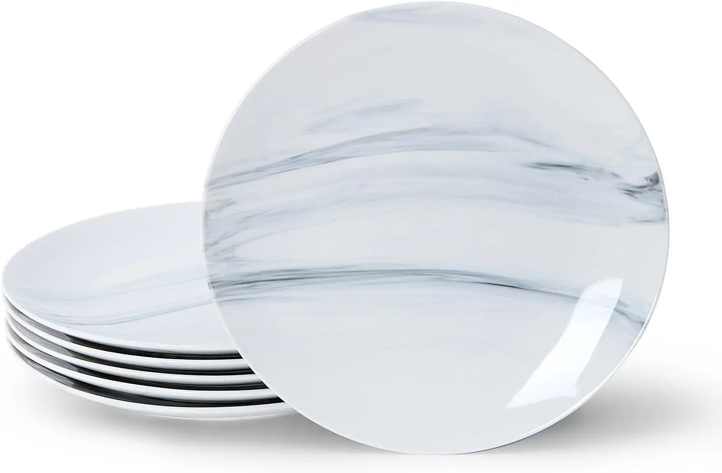 

Dinner Plates, 10.5 Inch Plates Set of 6, Porcelain Round Dessert Salad Dinner Plates, Serving Dishes for Kitchen, Dishwasher, M
