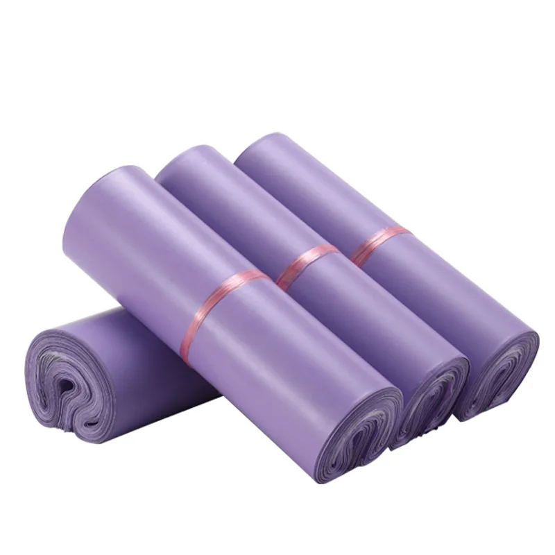 Matte Plastic Courier Bag, Mailing Envelopes, Small T-shirt Packaging Bags, Express Pouch, Light Purple, 25x35cm, 10Pcs