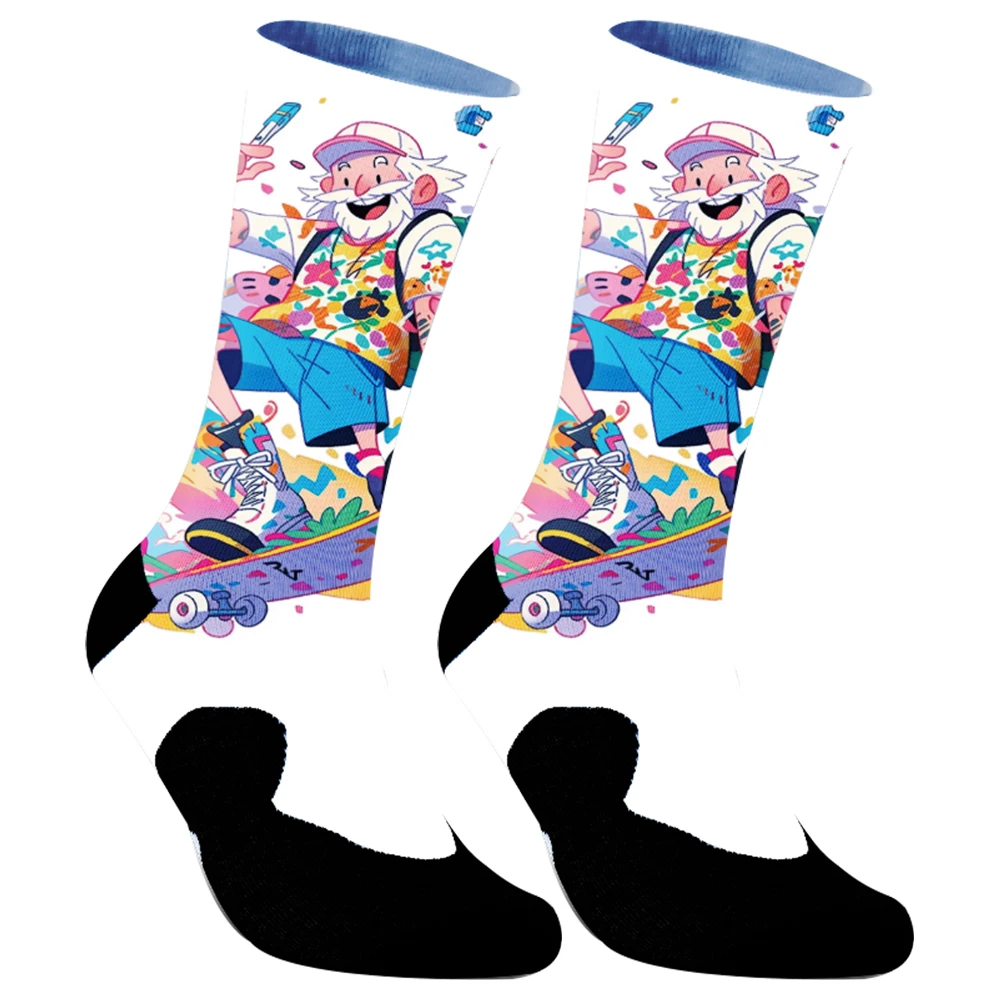 New Christmas Socks Custom Kawaii Socks Autumn Anti-Slip Socks Unisex Men Cycling Socks