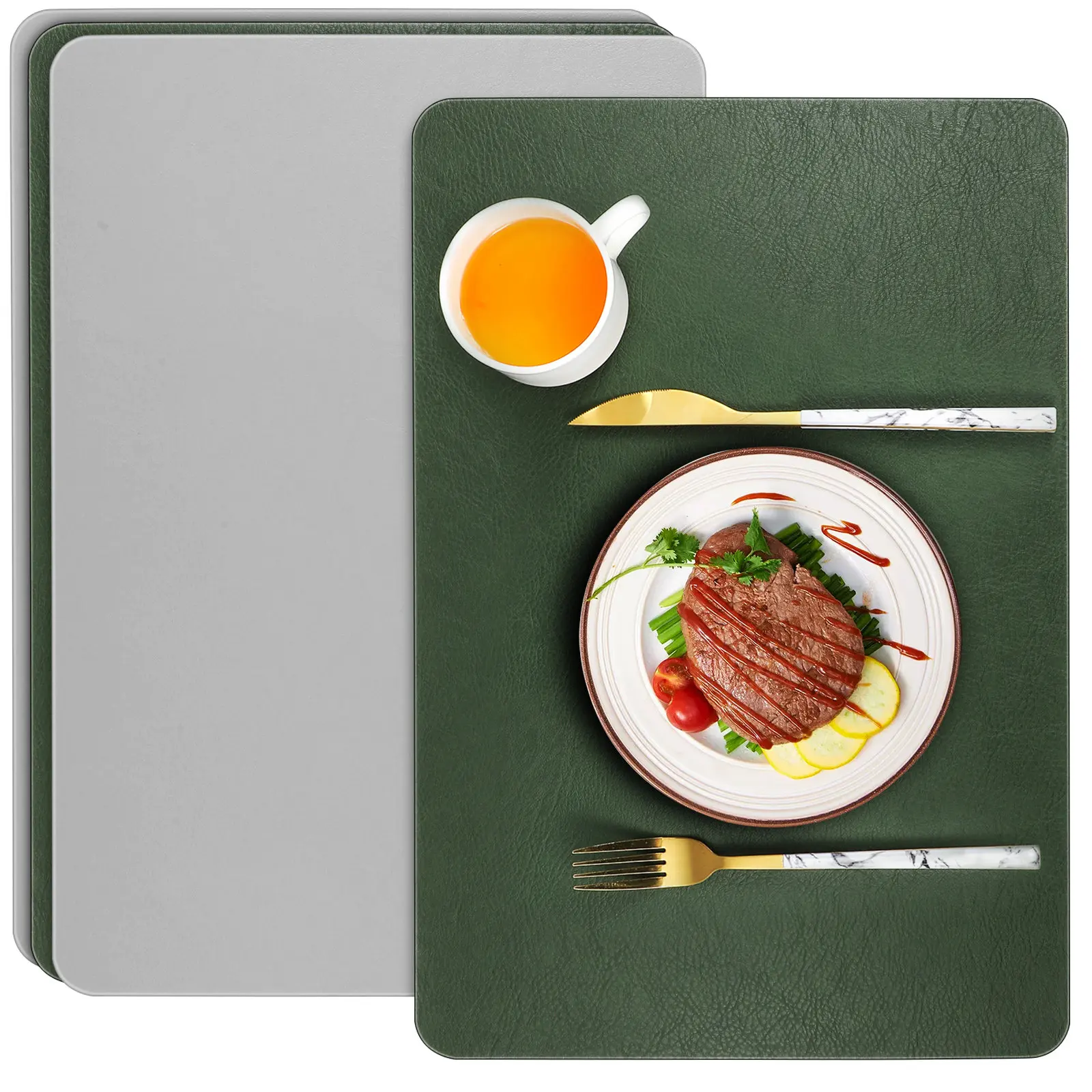 4Pcs Vintage Style Placemats Retro Texture Insulated Table Mats Wipeable Stain Resistant for Dining Table Decor Kitchen Patio