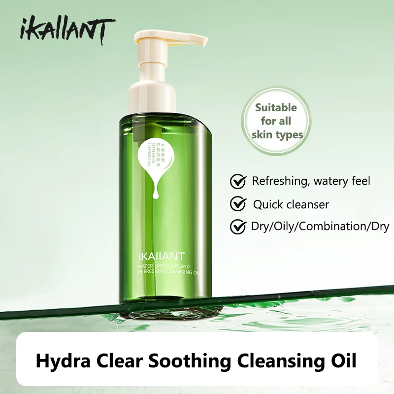 IKAIIANT Óleo de limpeza removedor de maquiagem hidratante para rosto e olhos, água de limpeza profunda suave e não irritante para pele clara