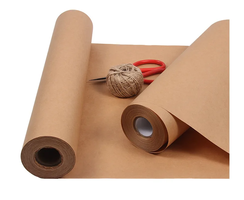 لفة ورق كرافت بني 5/10 متر لتغليف الهدايا، تغليف الهاتف المحمول، الحرف اليدوية، ورق هدايا قابل للتحلل البيولوجي، تغليف سميك