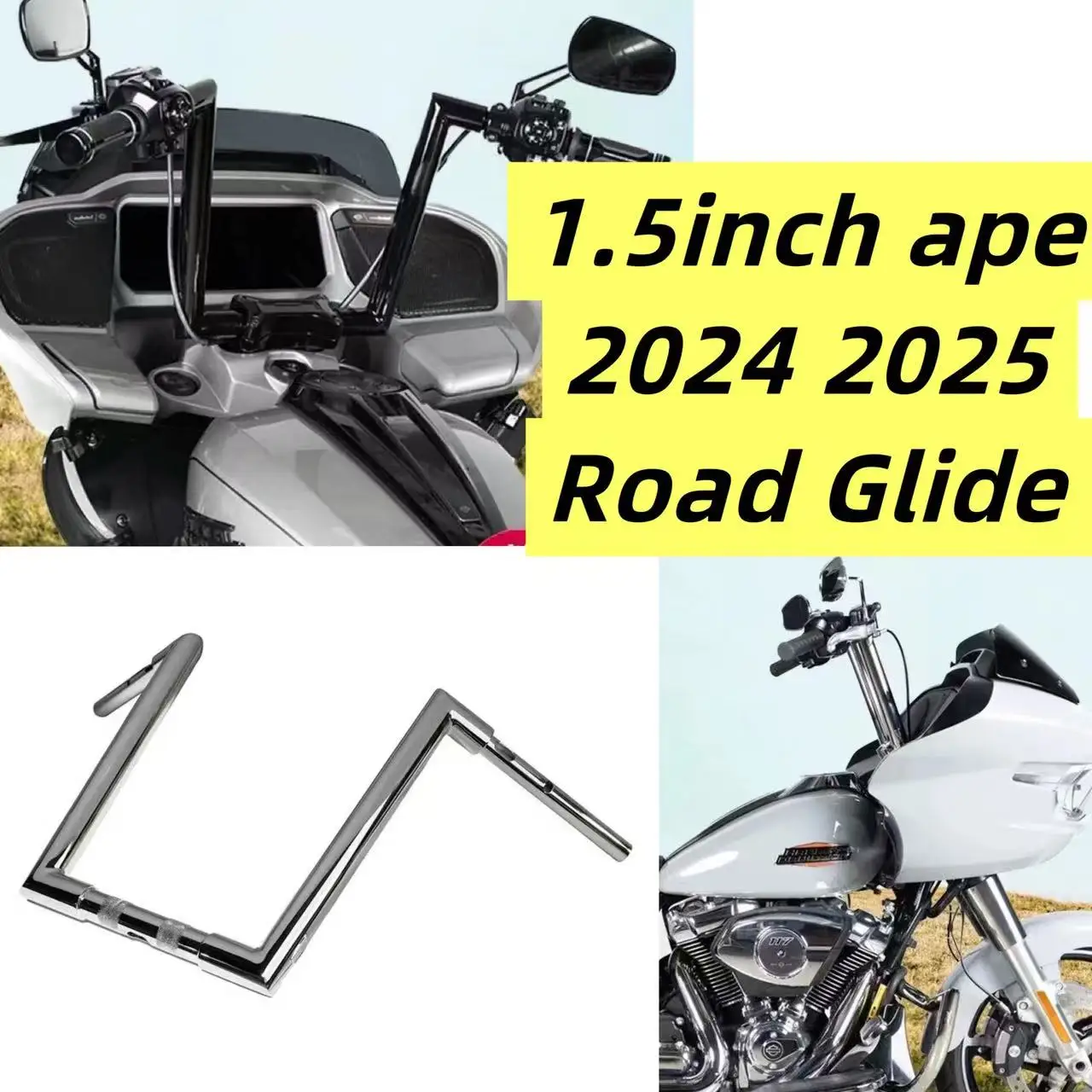 2025 2024 Harley Road Glide 1.5 Inch Ape Hanger Handlebar For CVO Road Glide ST Special 121 FLTR FLTRX FLTRXSE Motorcycle Bar