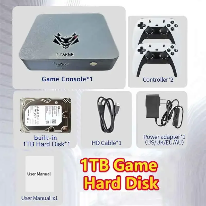 Ultieme Gaming-ervaring AK1 Game Box Windows 11 2T/4T Gamesysteem 8G/16G RAM met 70000+ games voor PS2/PS3/WII/SS/GAMECUBE