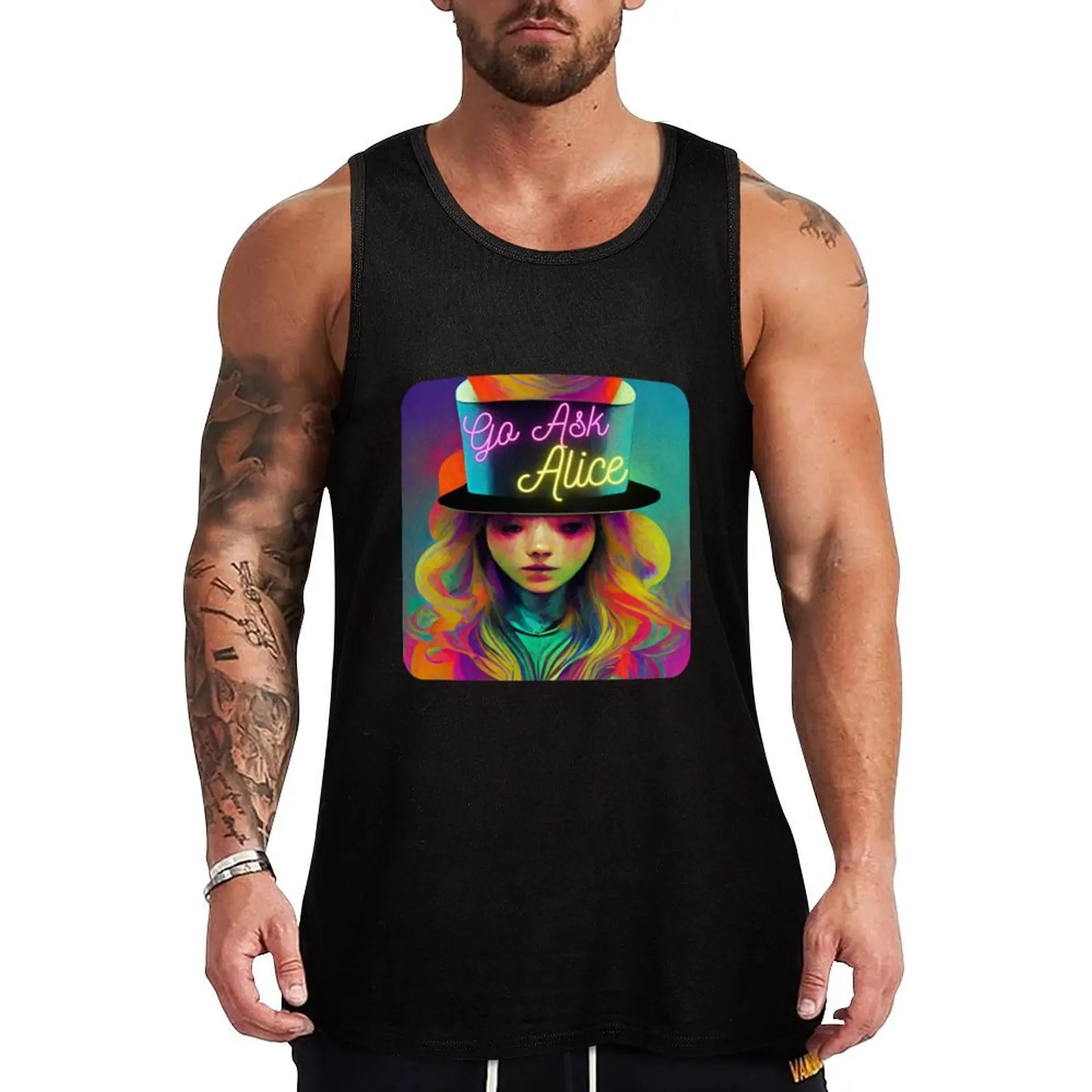 Go Ask Alice Psychedelic Tank Top Utility Work Tank Top Durable Casual Sleeveless