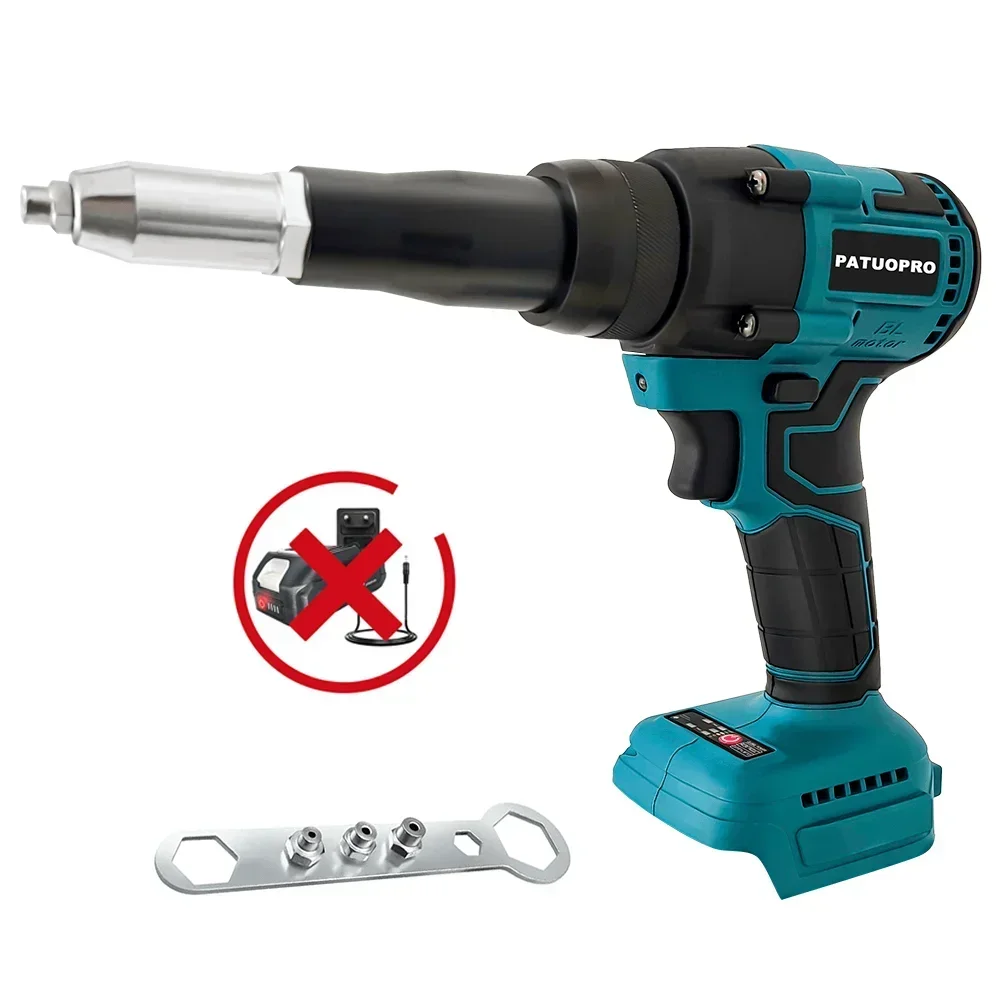 PATUOPRO Cordless Electreic Riveter Gun Brushless Rivet Nut Gun Insert Riveting Tool Handheld Power Tool For Makita 18V Battery