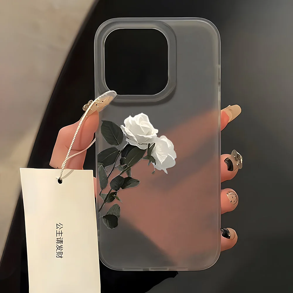 

Flower Phone Case For iPhone 11 Case iPhone 13 16 15 12 14 Pro Max Plus 12 13 Mini Shockproof Matte Soft Translucent Clear Cover