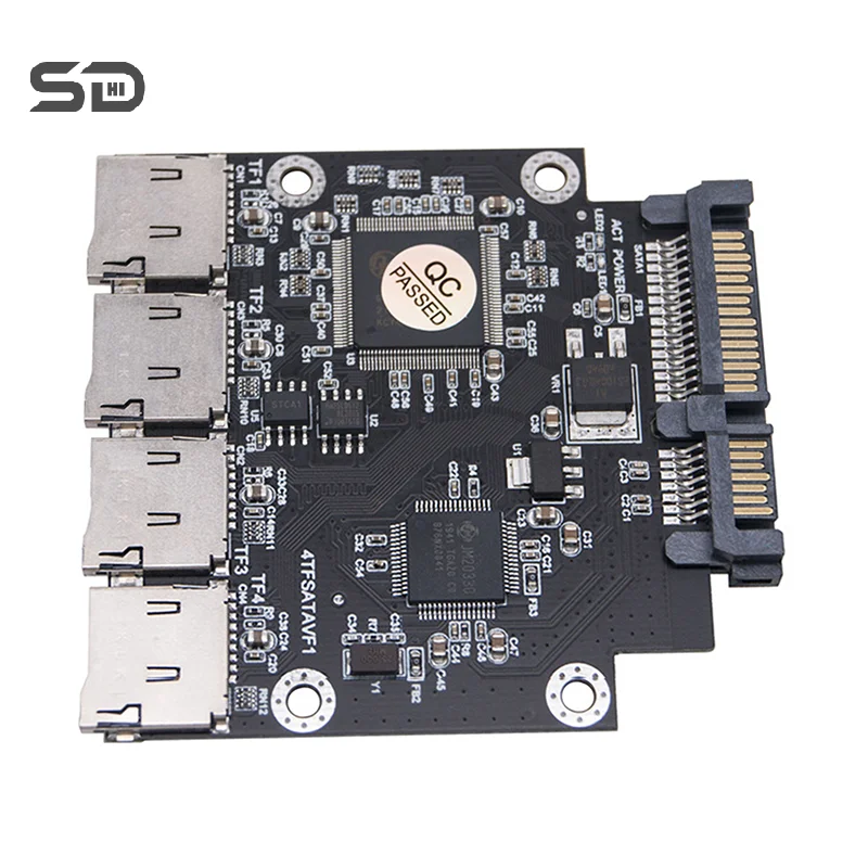 Tarjeta adaptadora de 2,5 pulgadas, 4 TF a SATA, unidad de estado sólido SSD autofabricada para tarjeta RAID de grupo micro-sd a SATA, 1 Uds.