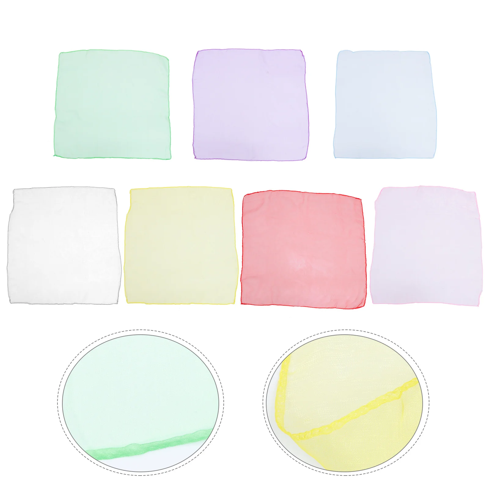 

7Pcs Women Silk Scarves Summer Sunscreen Protection Face Neck Outdoor Lightweight Square Scarves Versatile Headband Neck Wrap