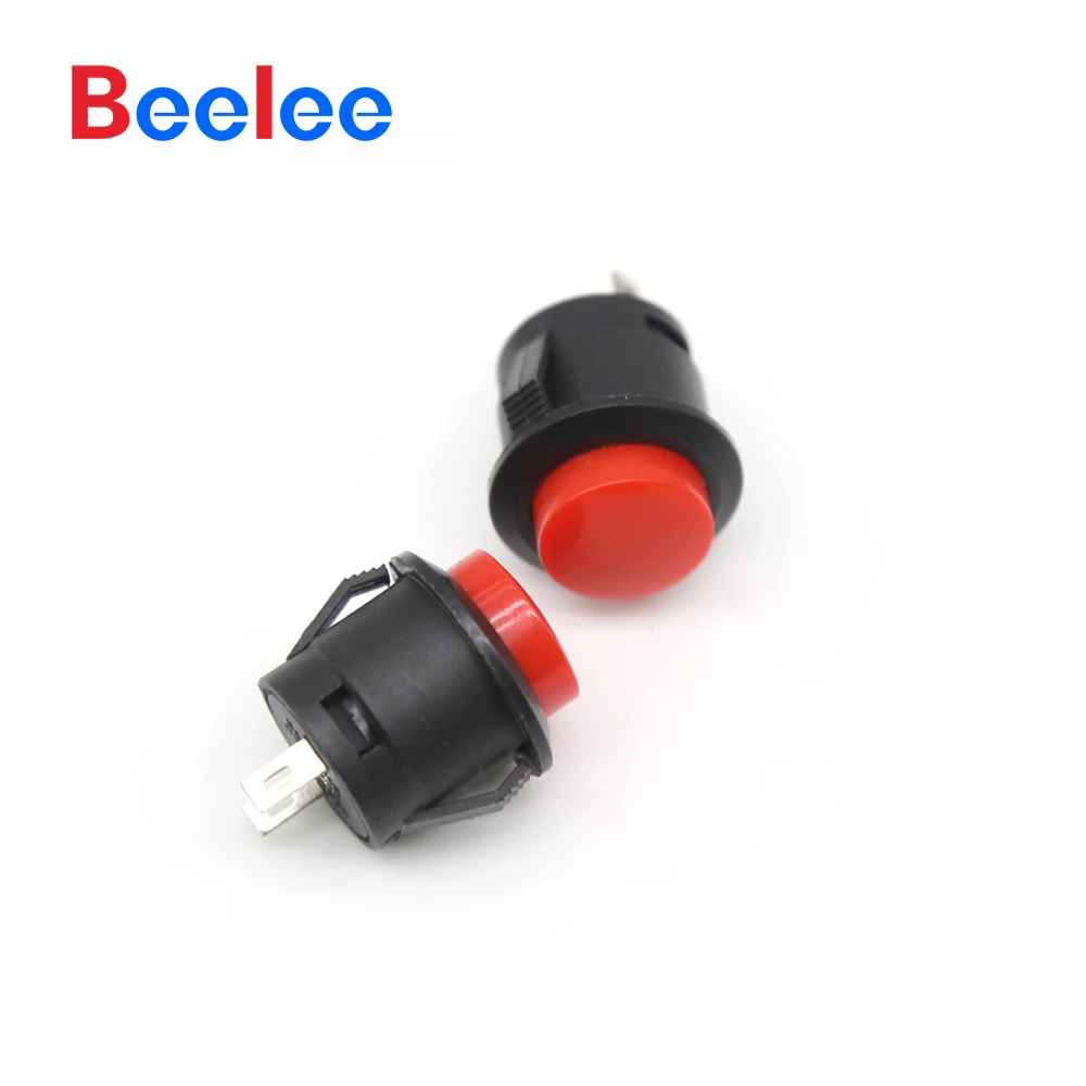 50PCS Beelee 19*13mm Red Round Push Button Switch Momentary With 1NO1NC Combination Max Voltage 250V