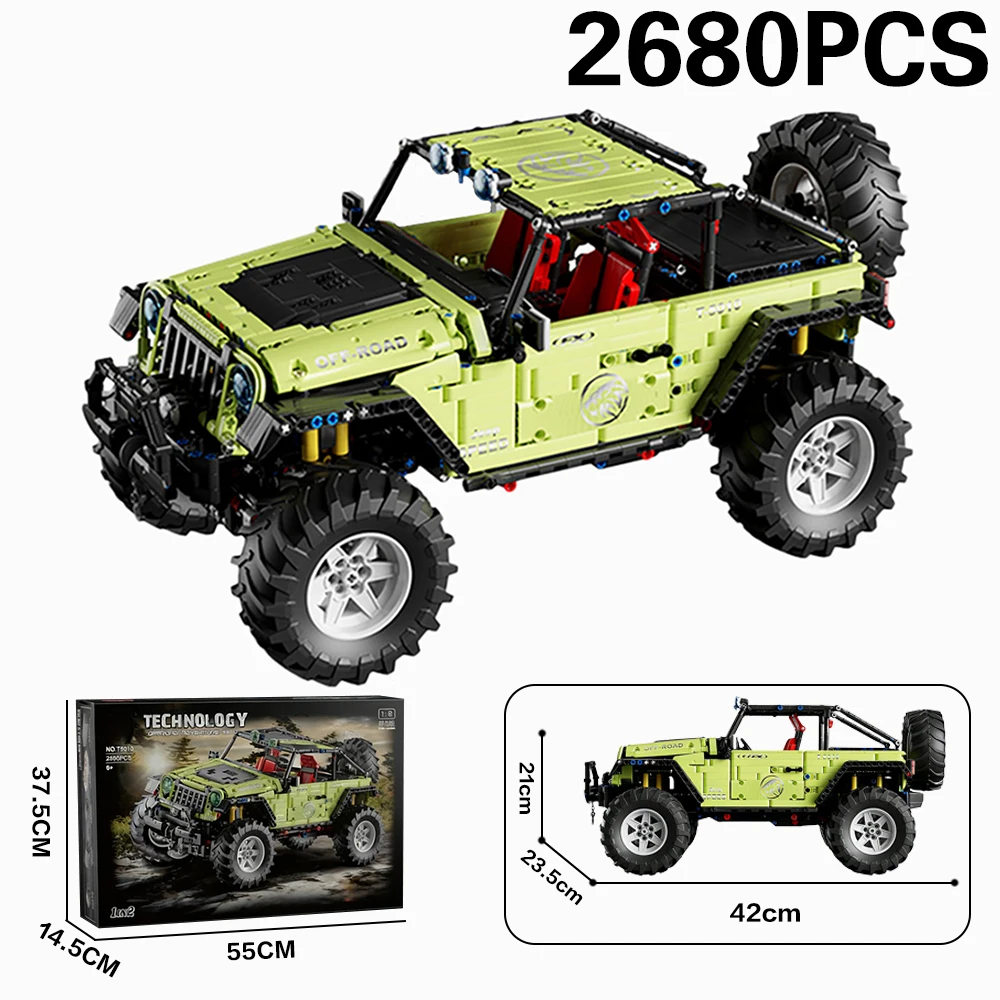 

1:8 масштаб статическая сверхмощная модель внедорожника 2680 шт. технический автомобиль DIY строительные блоки спортивный автомобиль кирпичи набор в сборе подарок