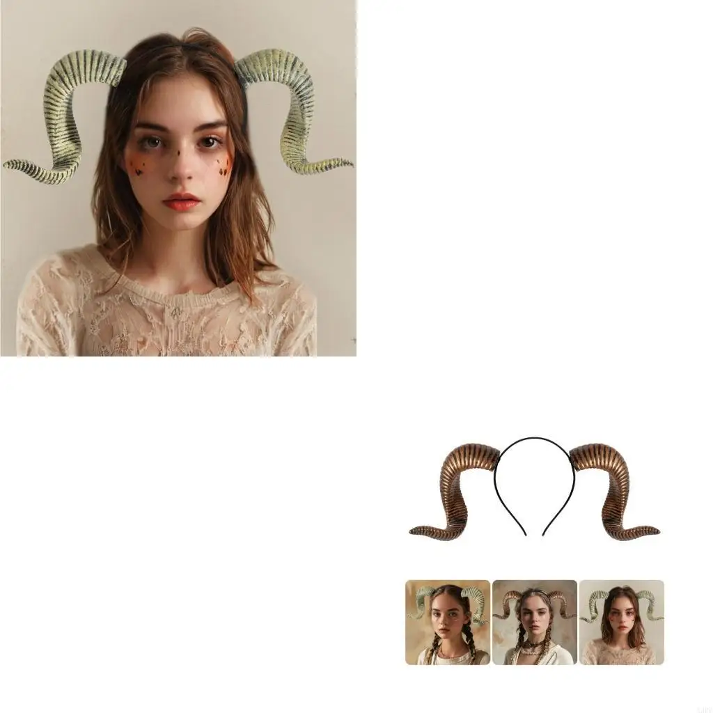 

Реалистичный козий рог Hairhoop Halloween Roleplay Headsice с съемной группой