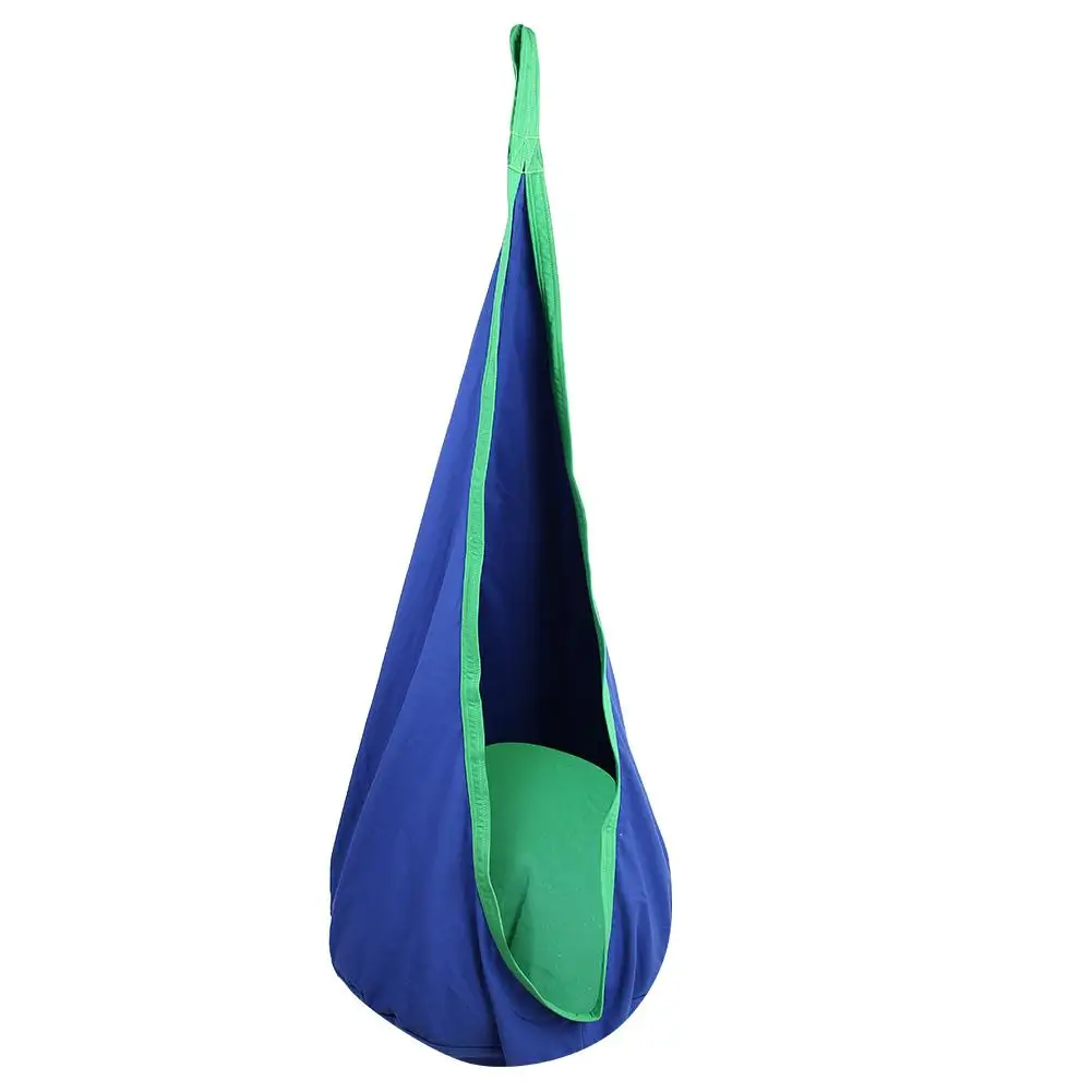 أرجوحة كرسي معلق أرجوحة الأطفال كرسي أرجوحة الاطفال وسادة مقعد قابلة للنفخ سوينغ 70x150 سنتيمتر الأزرق لعبة الترفيه ديكور المنزل #2