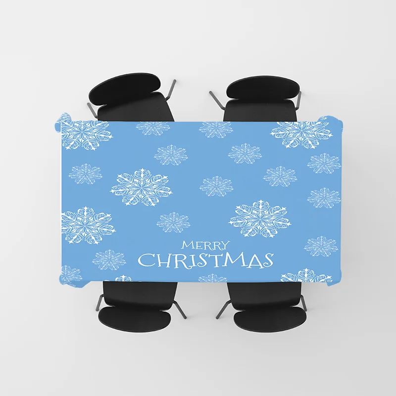 زينة مفرش طاولة عيد الميلاد الزرقاء نمط ندفة الثلج لحفلات غرفة الطعام فكرة هدية مثالية (صغيرة) #5