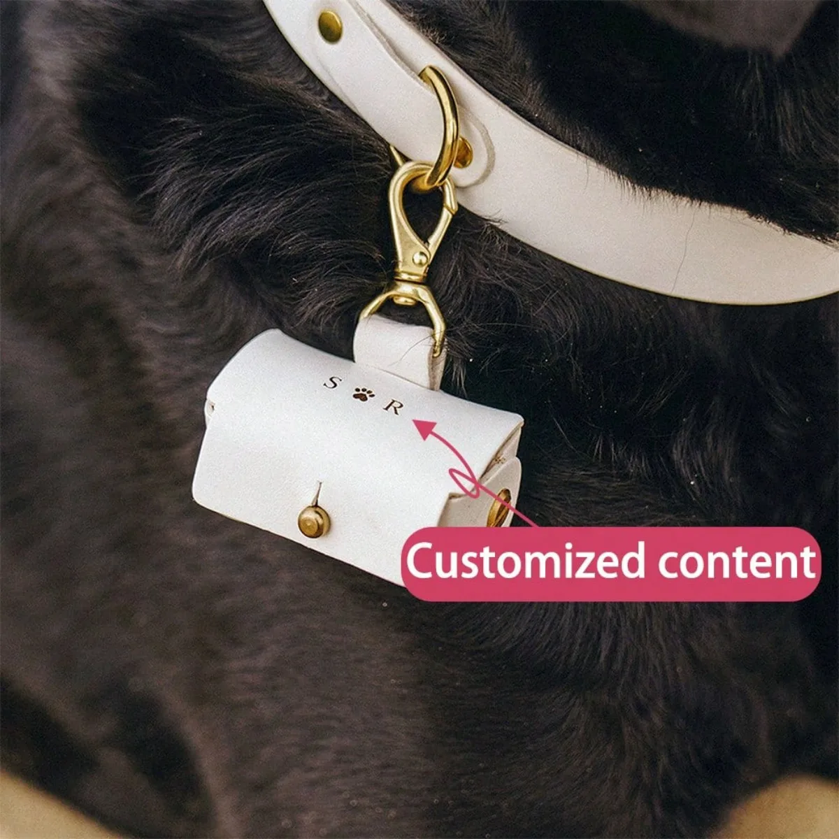 Personalized Initial Leather Ring Bearer Pouch for Dogs Custom Wedding Ring Box for Dog Collars Ring Holder Pet Wedding Gift