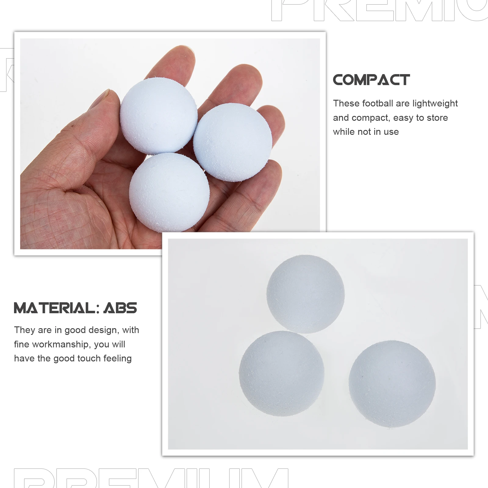 

3pcs 6 White Mini Foosball Balls 36mm Table Soccer Balls Wear Resistant Portable Replacement Game Accessories Kids Toy
