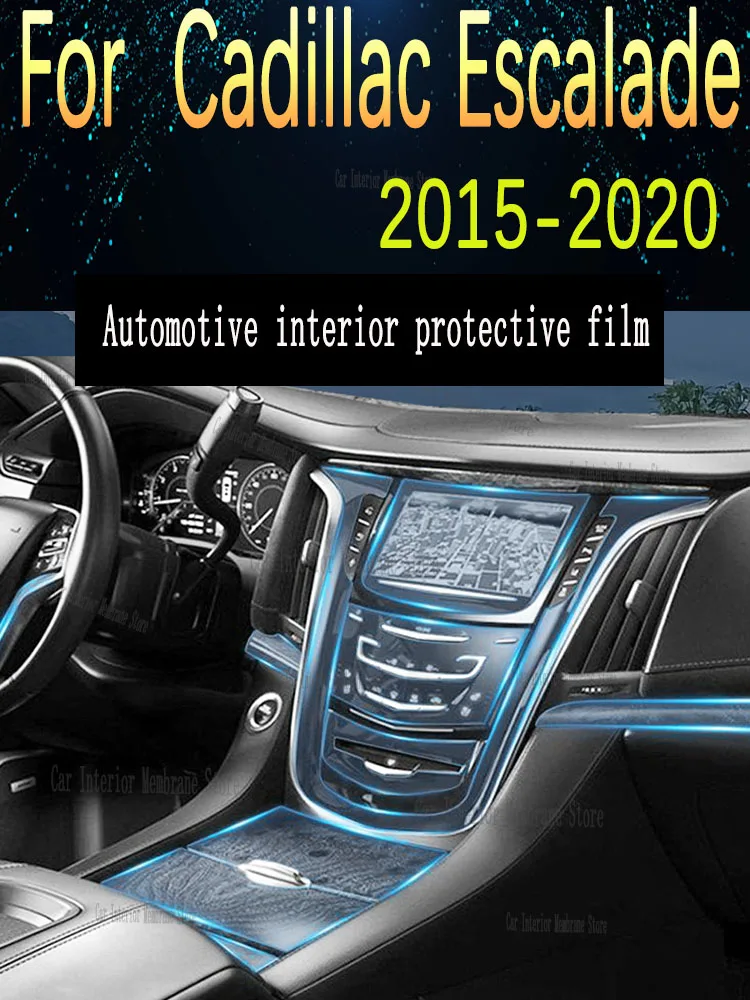 

For Cadillac Escalade (2015-2020) Car Interior Center Console Transparent TPU Protective Film Anti-scratch Repair Film