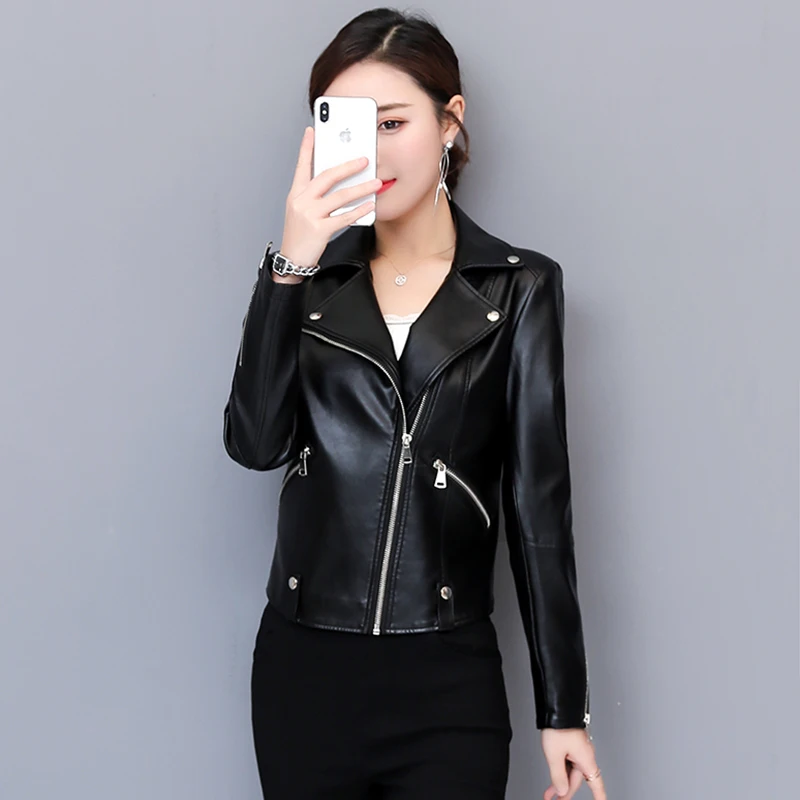2025年春秋新作 スレ海風 本革ジャケット シープスキン バイカージャケット スーツカラー レディースアウター