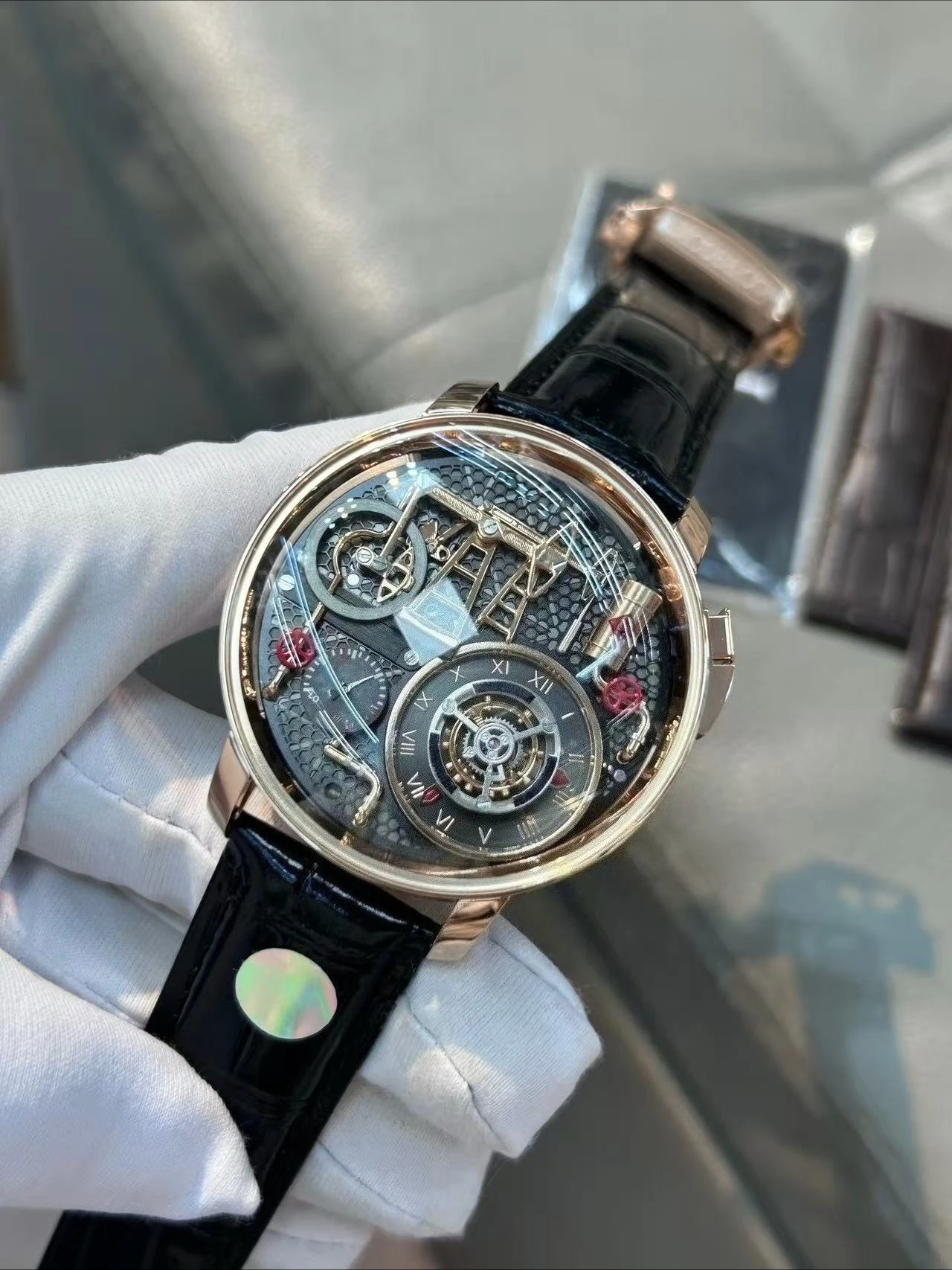 Orologio meccanico da uomo con decorazione a olio, orologio da uomo, orologio personalizzato con confezione in scatola di legno di fascia alta