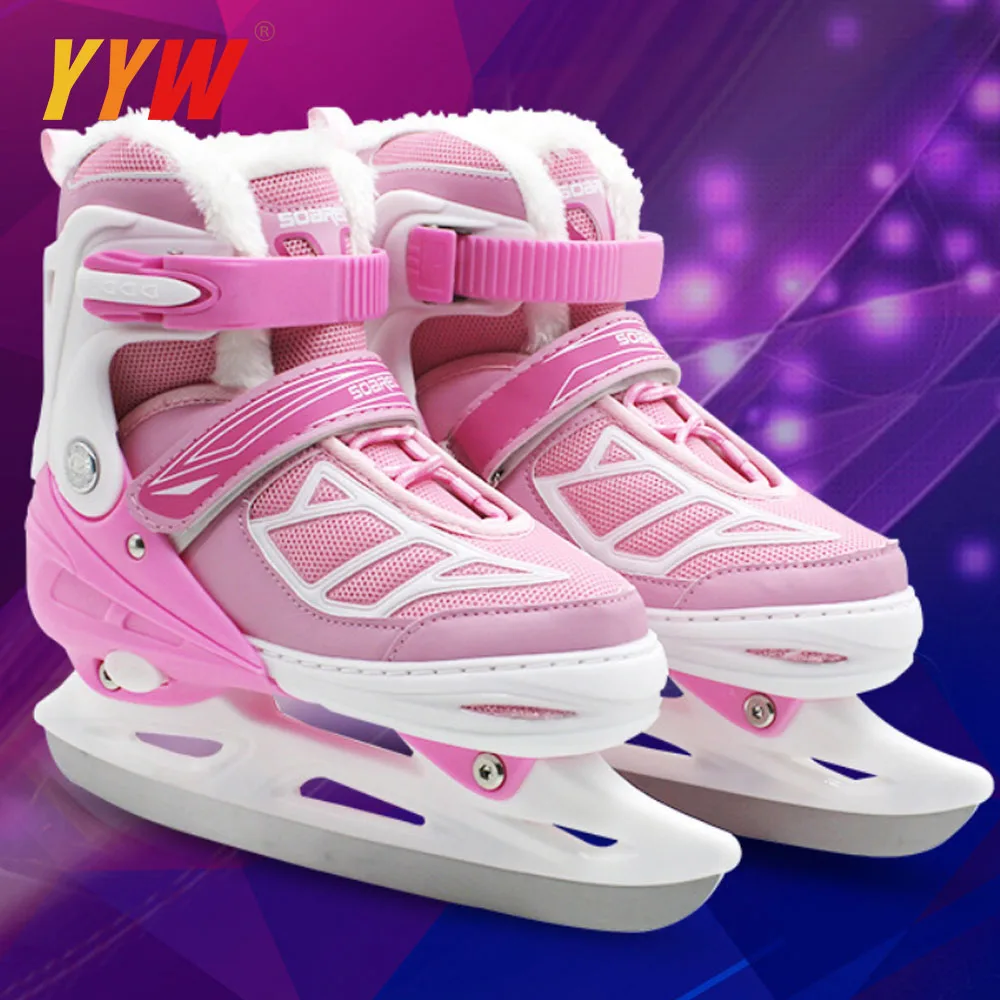 Ice Blade Skates Shoes Adjustable ice skates Hockey Thermal Thicken Warm Speed Skating Sneakers For Beginner Students Women Men