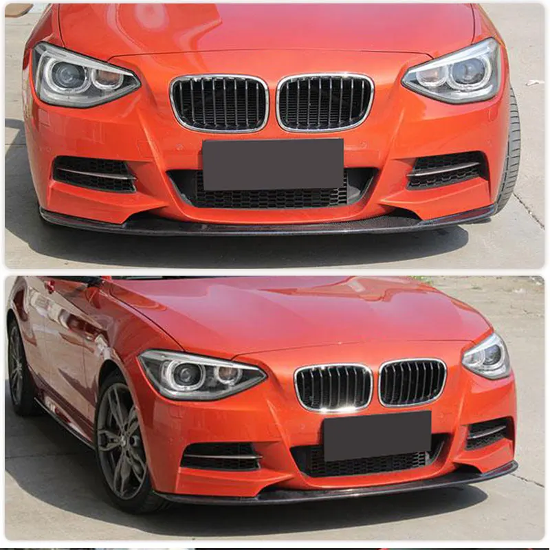 Car Front Bumper Lip Spoiler Carbon Fiber for BMW 1 Series F20 M-Sport 135i 2-Door 2012 2013 Front Lip Chin Apron Body Kit