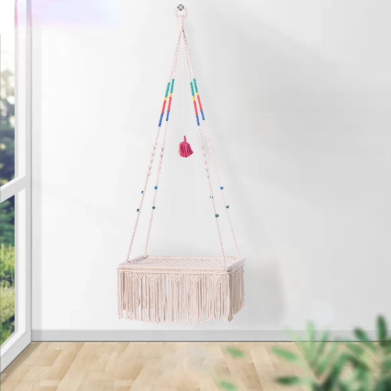 

Hanging Cat Litter Lace Cat Bed Swing Tapestry Pet Bed Cotton Rope Swing Hanging Chair Boho Kitten Hammock