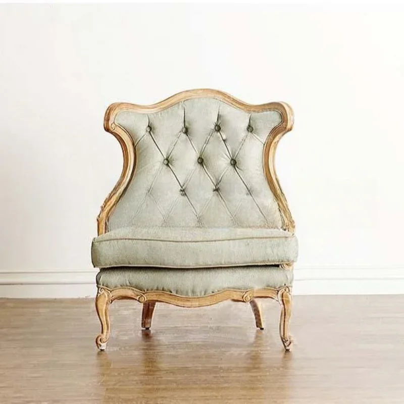 الأثاث الأمريكي أريكة من الخشب الصلب بسيطة الحديثة النسيج مشبك حقيبة لينة مقهى أريكة الترفيه