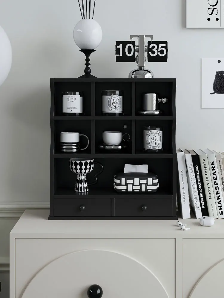 Porta-copos de madeira maciça, rack de treliça Duobao, rack de armazenamento de copos de marca de café, rack de exibição de mesa, rack de parede de cozinha.