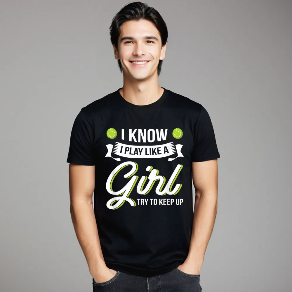 Cute Male T Shirt I Know I Play Like Normal Tees Pure Cotton O-Neck Short Sleeve Printing T Shirt Labor Day