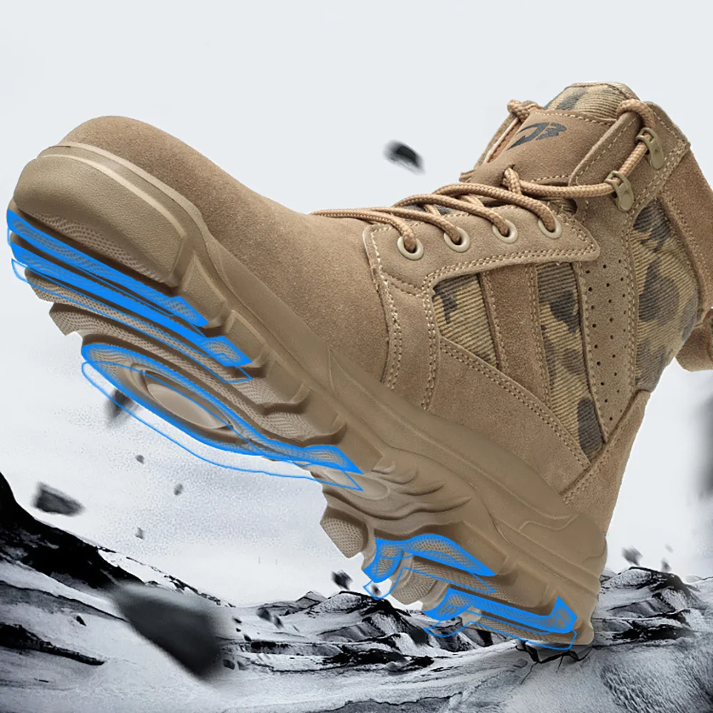 Замшевые рабочие ботинки ArmorToe, мужские рабочие ботинки со стальным носком, устойчивые к проколам, для пешего туризма, на открытом воздухе, для комфорта на весь день, прочный # Броня2751