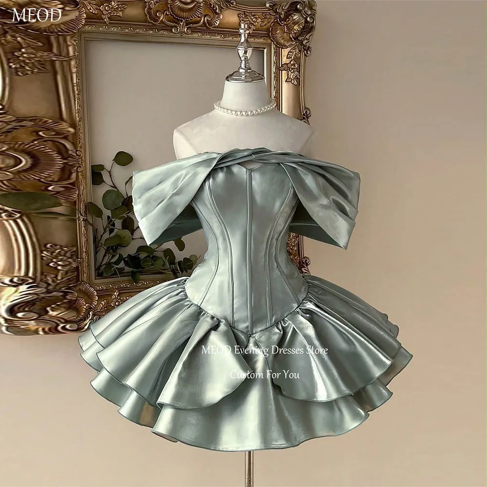 MEOD Vintage trägerloses Damen-Abschlussballkleid, schulterfrei, kurzes Geburtstagskleid, rückenfrei, Satin, Mini-Abschlusskleid, individuell gestaltet
