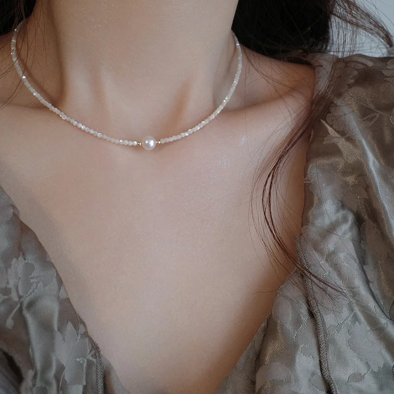 Heißer Verkauf Natürliche Süßwasser Perle 14K Gold Gefüllt Weibliche Perlen Ketten Halskette Schmuck Für Frauen Geburtstag Geschenke Kein Verblassen – Detail 4