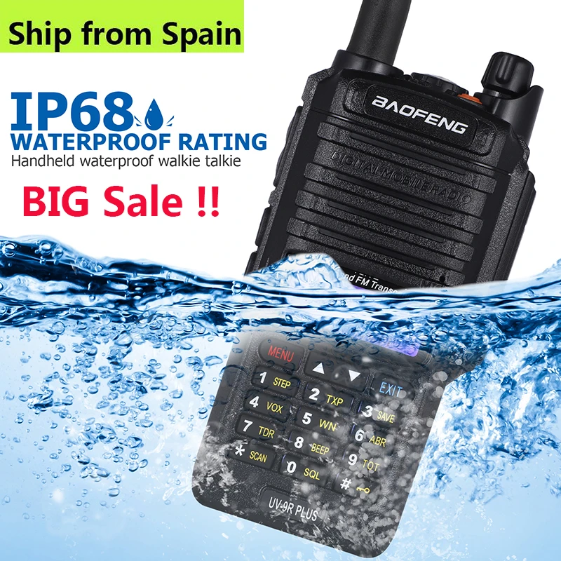 

Baofeng walkie talkie uv9r plus long range two way radio ham woki toki transceiver police scanner boafeng Communication radio