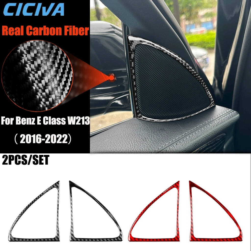 

Carbon Fiber Car Accessories A-pillar Speaker Modified Interior Trim Cover Sticker For Mercedes Benz E Class W213 2016-2022