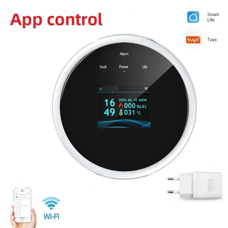WiFi Graffiti Gas Alarm for Home Kitchen, Natural Gas, and LPG Leak Detector with Mobile Alerts
