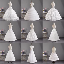 Wedding Gown Petticoat White 6 Hoops A-Line  Floor Length Gown Underskirt Crinoline Luxury Clothes Women's Skirts For Women 2024