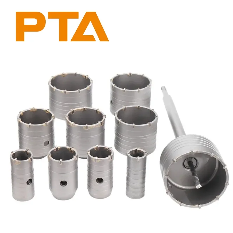 1Pc 30-80mm Drilling Crown for Concrete Wall Hole Saw SDS PLUS Hammer Drill Bit Set with Round Shaft Cement Stone Cutter Tool