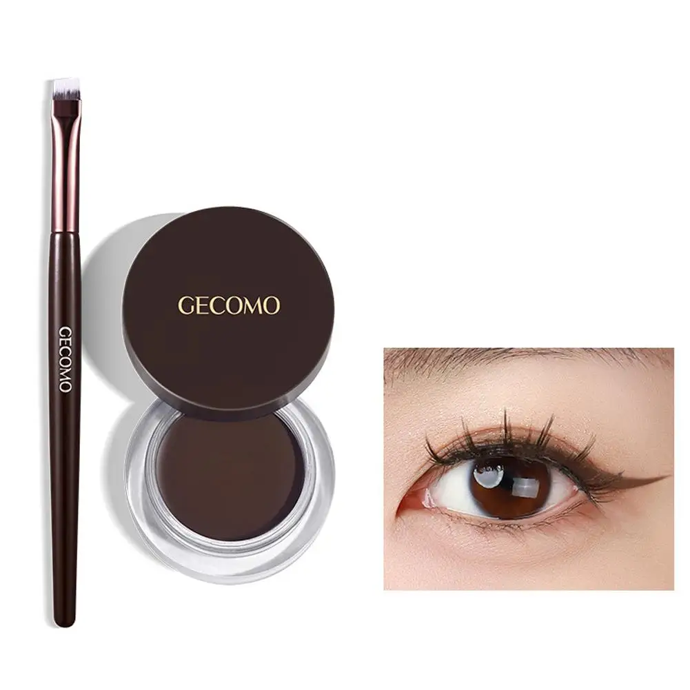 Black Brown Eyeliner Cream Waterproof Beauty Cosmetics Lasting Eyeliner Gel Makeup Tools Long Eye Liner With Eyeshadow Brus E2P1