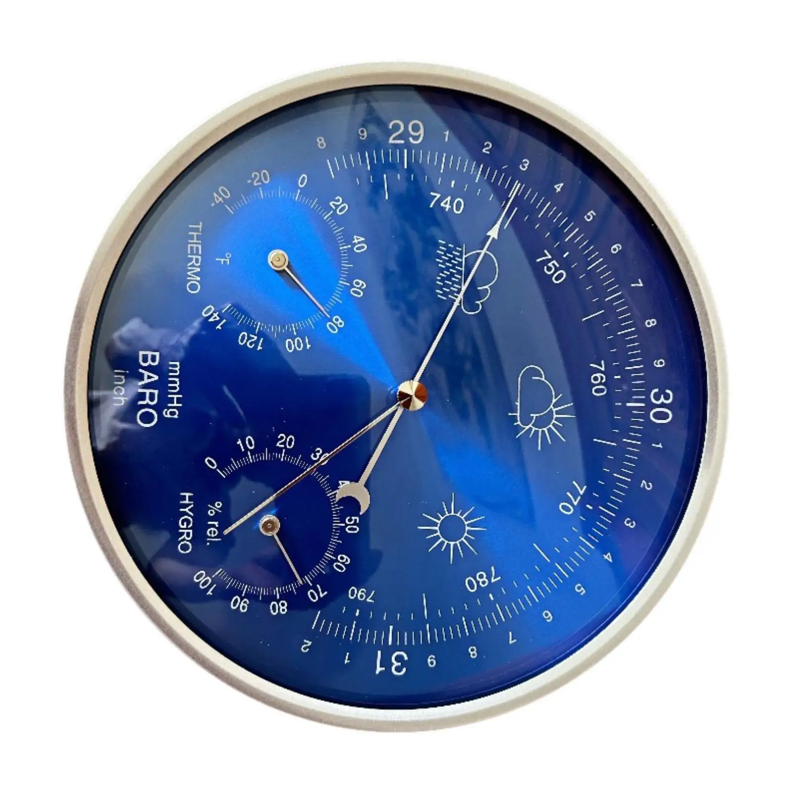 

Barometer Thermometer Hygrometer Household Round Dial Practical Wall Hanging for Home Office Indoor Outdoor Bedroom Living Room
