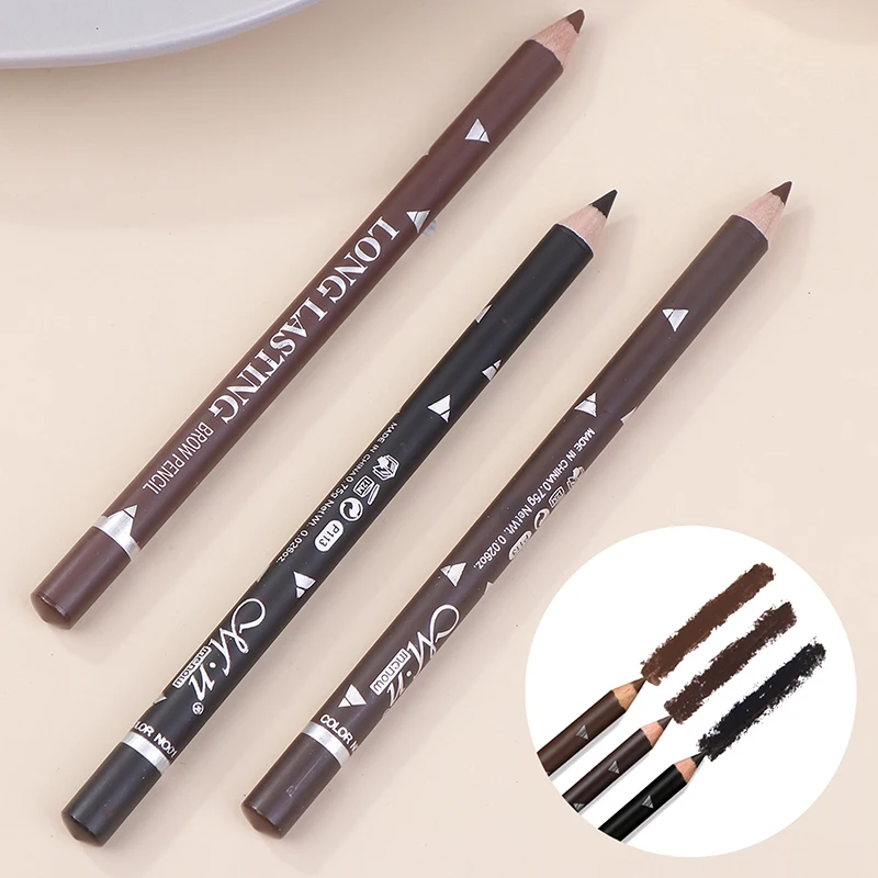 1 szt. Prosty eyeliner ołówek do brwi 2 w 1 wodoodporny, nie rozmazujący się jakość profesjonalny makijaż długotrwały naturalny ołówek do brwi