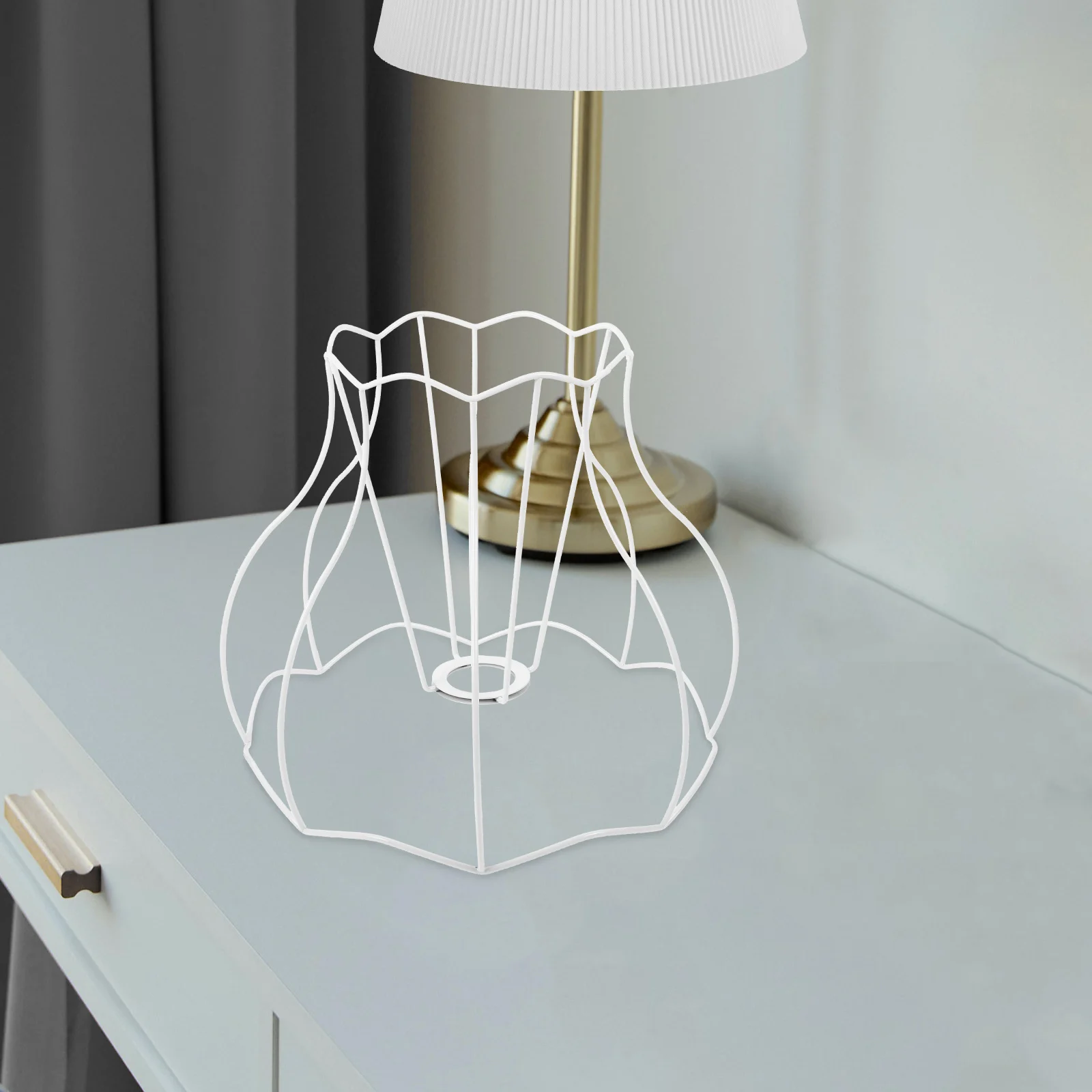 

Iron Lamp Shade Frame Chandelier Cage for Table Lamps DIY Frames Vintage Light Covers Metal Lampshade Rack Sturdy Construction