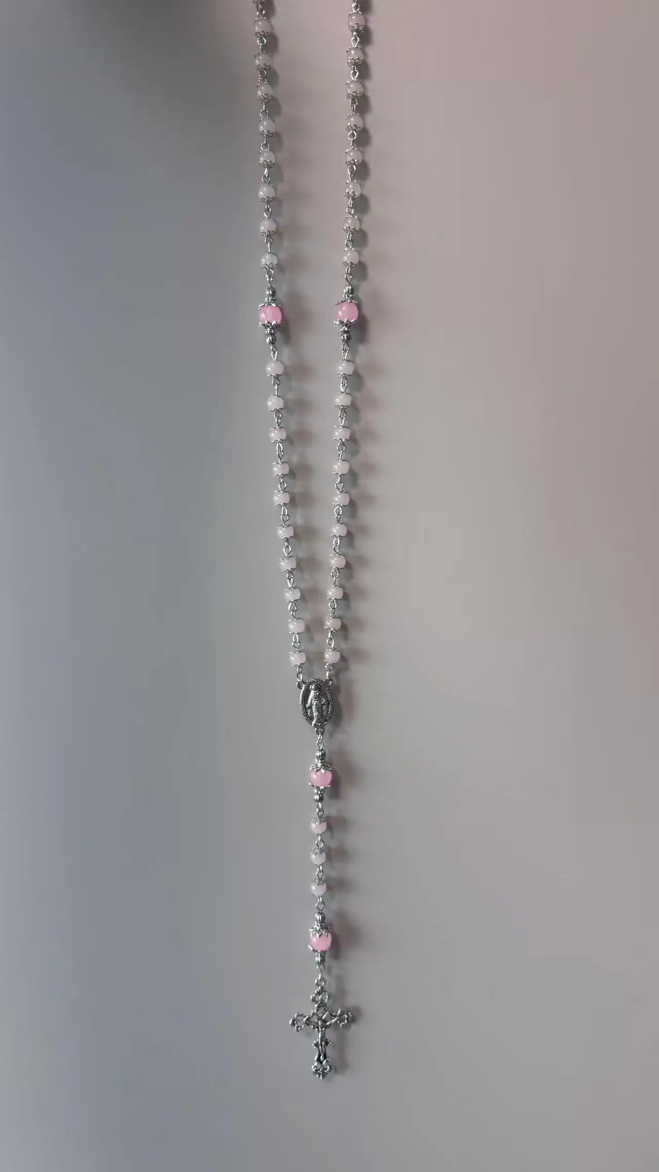 Heirloom Pink Rose Quartz Catholic Rosary