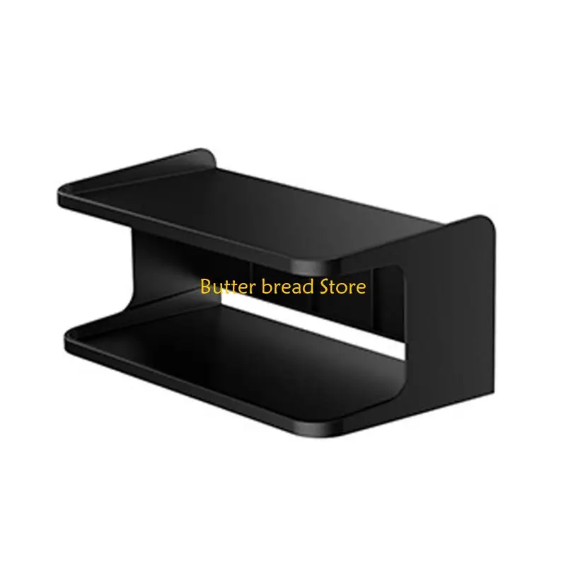 W89C Space Saving 2 tiers Bedside Organizers Wall Mount Shelf For Smartphones Glasses Toiletries ABS Construction Multipurpose