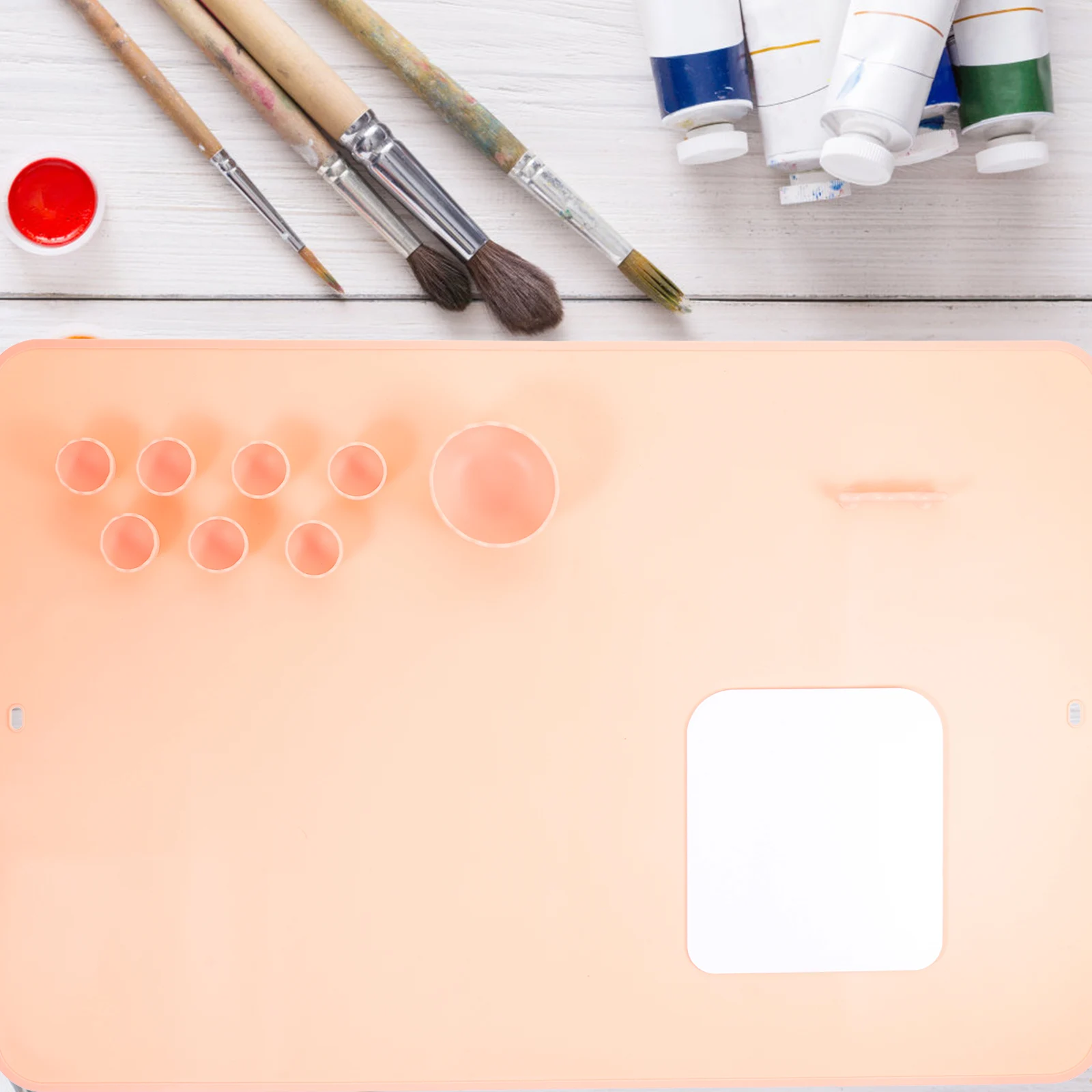 

Silicone Craft Mat for Painting Non Stick Flexible DIY Resin Casting Jewelry Mold Kids Students Tools Pigment Cups Pen Rest
