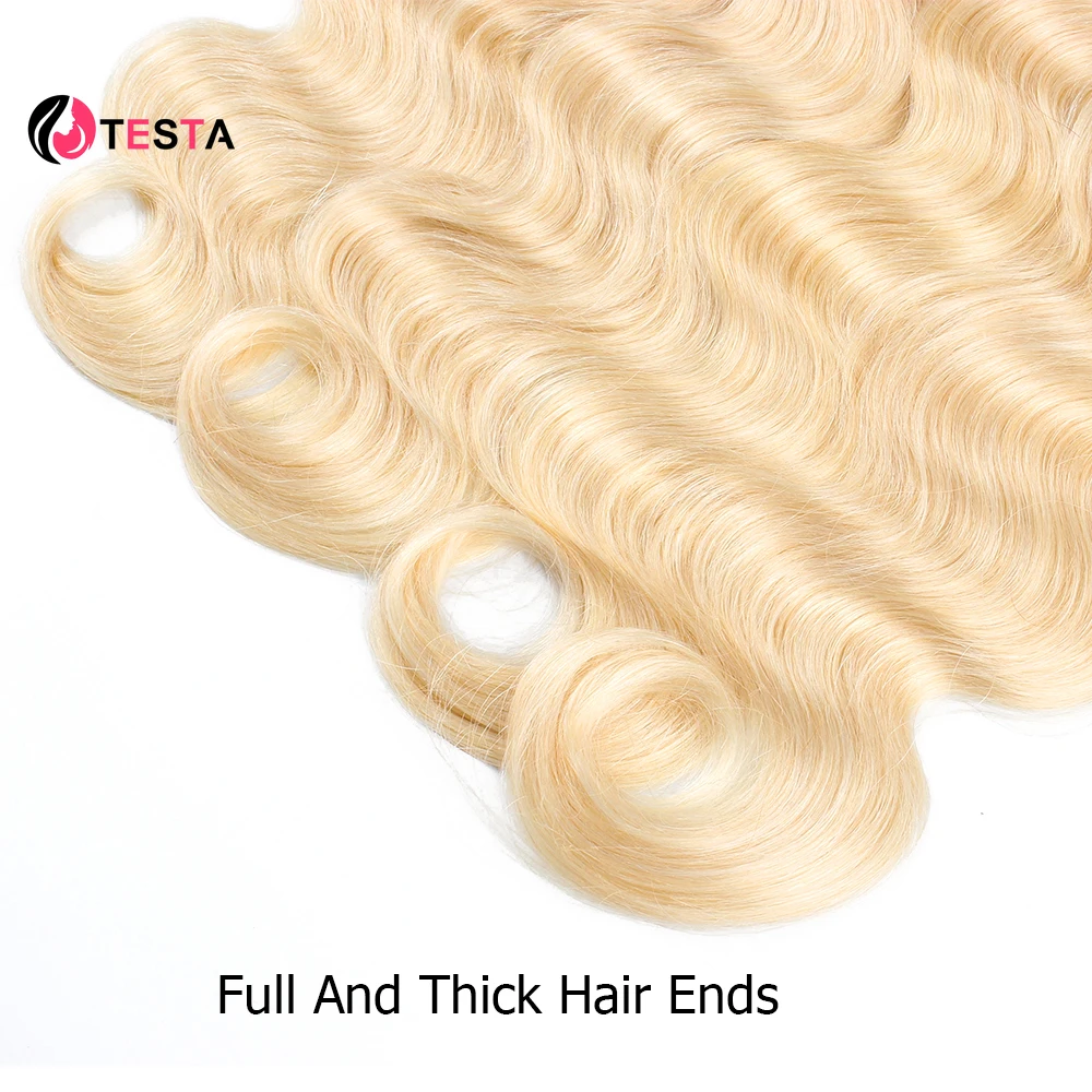 613 Blonde Body Wave Bundles With 4*4 Lace Closure Brazilian Remy  Human Hair Bundles Extensions Hair Weaving