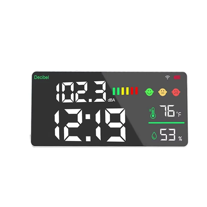 【PUBLICITY】Tuya Smart Wifi 5 In 1 Noise Meter CO2 Gas Detector Decibel Meter Temperature Humidity Monitor For Home Classroom