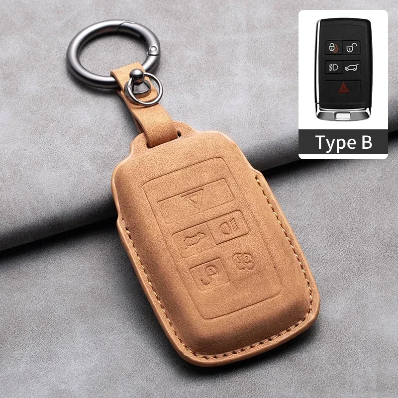 

Leather Car Remote Key Case Cover for Jaguar XF XJ XE XJL XF for Land Rover Range Rover Sport Evoque Freelander Auto Key Shell
