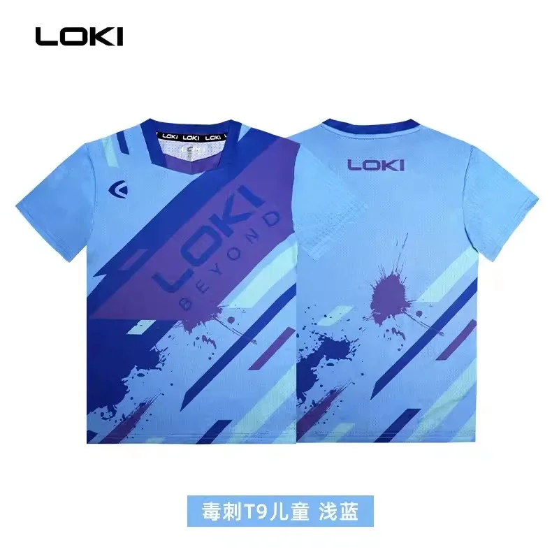 LOKI Tischtennis-Trikots für Kinder, Trainings-T-Shorts, neuer Stil, absorbieren Schweiß, Komfort, Top-Qualität, Ping-Pong, Kinder-Shirt, Stoff, Sport